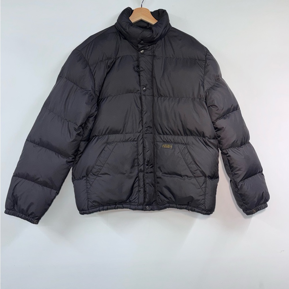 Vintage POLO RALPH LAUREN Down Jacket size L Nylon Black Plain